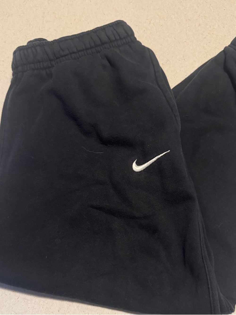 Nike Black Joggers with White Swoosh